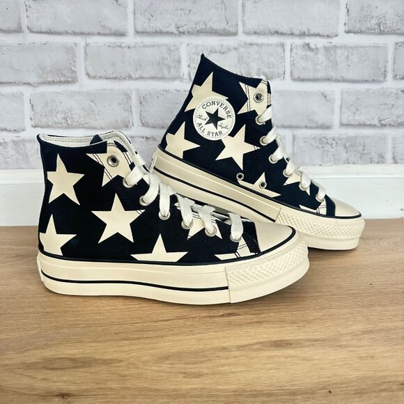 ⭐Converse Chuck Taylor All Star Lift Platform Hi Large Stars 10 Shoes A09903C⭐ - Picture 1 of 10